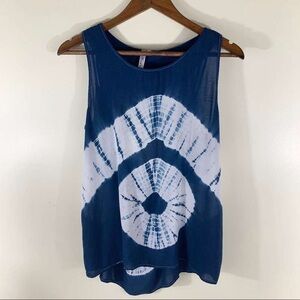 Blue Tie-Dye Sleeveless Top